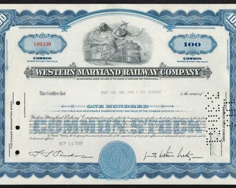 Western Maryland Railway Co - Issued to Merrill Lynch, Pierce, Fenner & Smith Inc in 1960