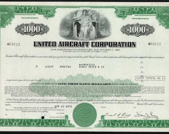 United Aircraft Corporation 1000 Bond - 1970s