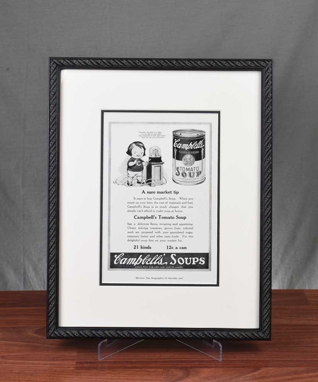 1921 Campbell's Soup Print Ad Featuring the Stock Ticker Etsy