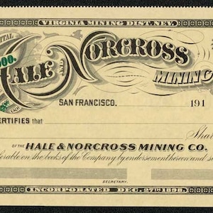 Hale & Norcross Mining Co.  - Comstock Lode - Nevada - 1910s