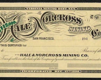 Hale & Norcross Mining Co.  - Comstock Lode - Nevada - 1910s