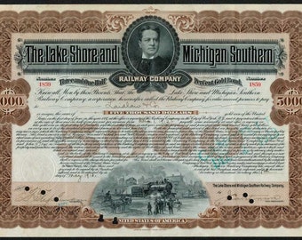 The Lake Shore and Michigan Southern Railway Company Gold Bond Certificate / 1912-1913