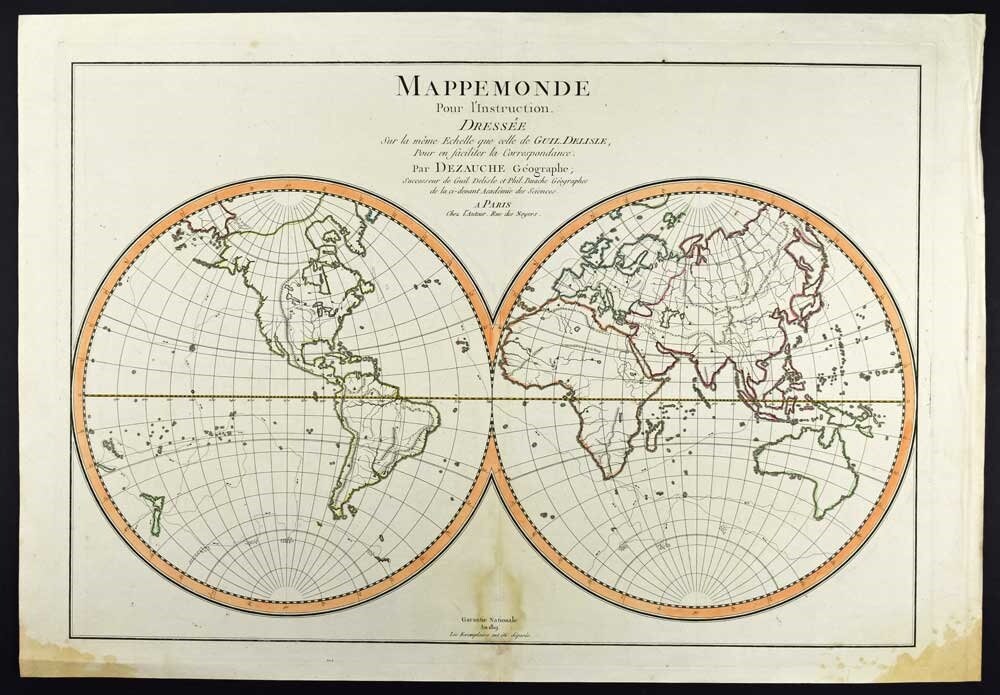 Poster mappemonde vintage Vintura : carte du monde géante