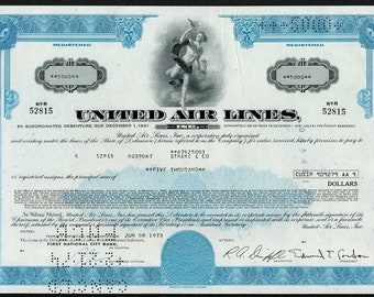 United Airlines Bond Certificate
