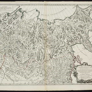 Partie Orientale De L&#39;Empire De Russie En Asie....Robert de Vaugondy - 1750 - Antique Map of Northeastern Asia