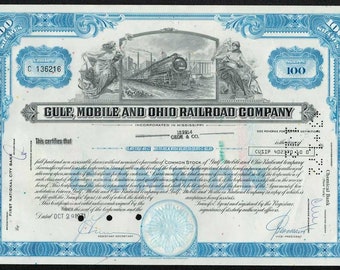 Gulf, Mobile and Ohio Railroad Company Stock Certificate