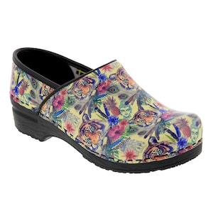 BJORK Professional Matahari Printed Leather Clogs