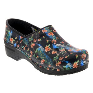 BJORK Professional Peacock Leather Clogs