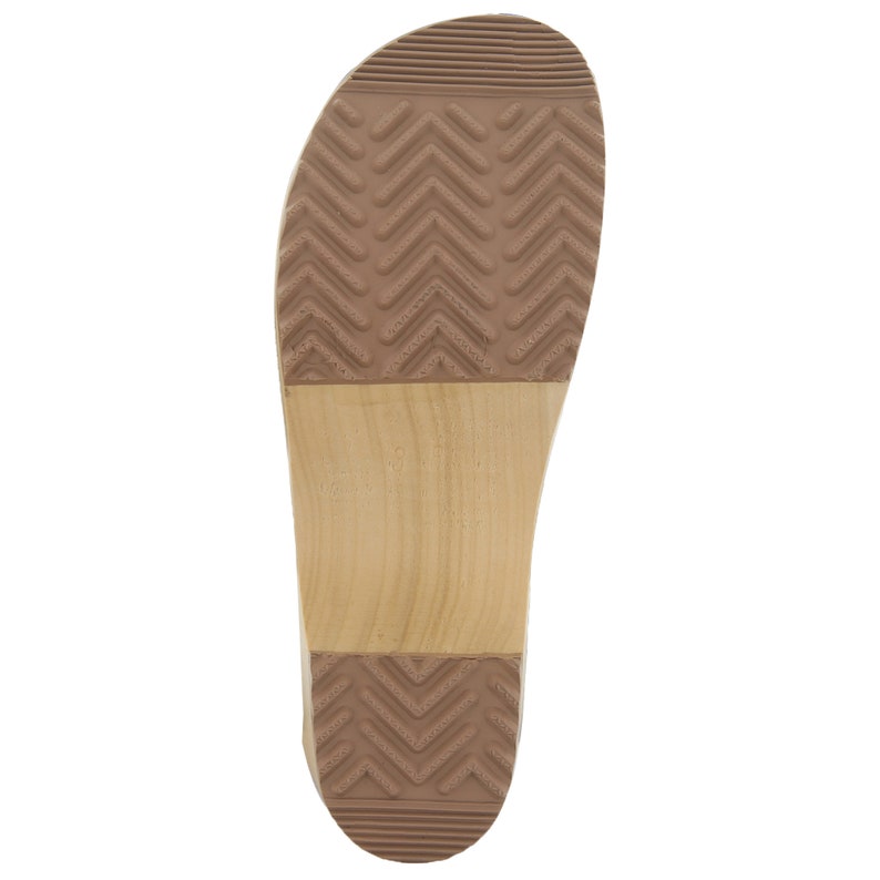 Maja Wood Open Back Green Leather Clogs