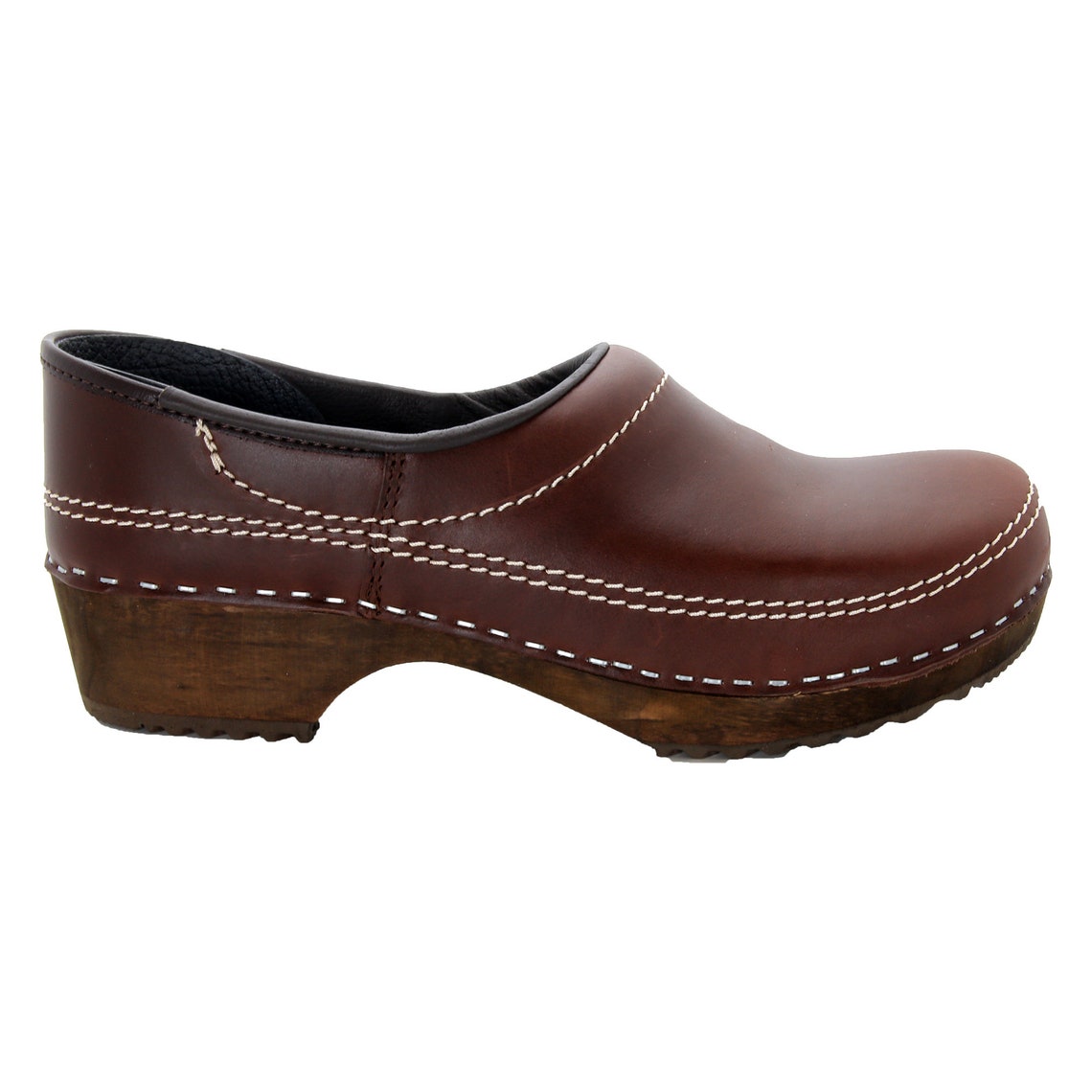 Men's Swedish Wooden Closed Back Clogs in Brown Oiled Leather - Etsy