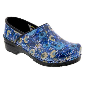 BJORK Professional Hydra Blue Leather Clogs