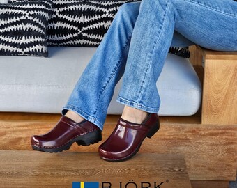 BJORK Women's Swedish Professional Maroon Patent Leather
