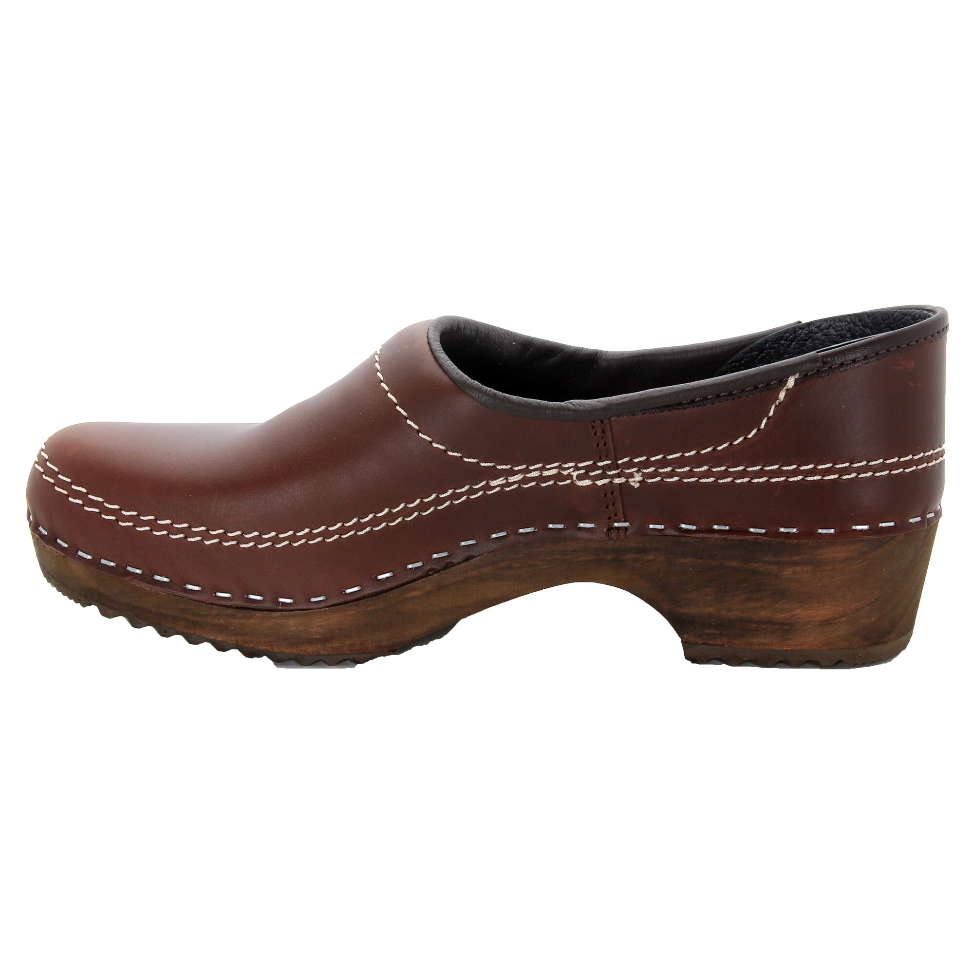 Men's Swedish Wooden Closed Back Clogs in Brown Oiled Leather - Etsy