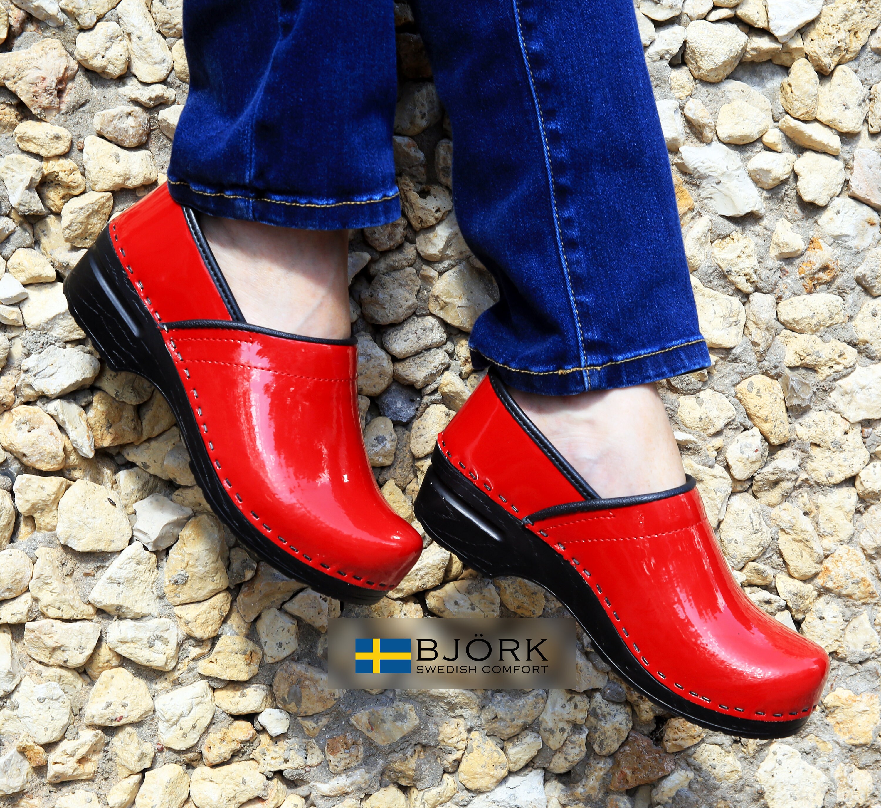 red patent dansko clogs