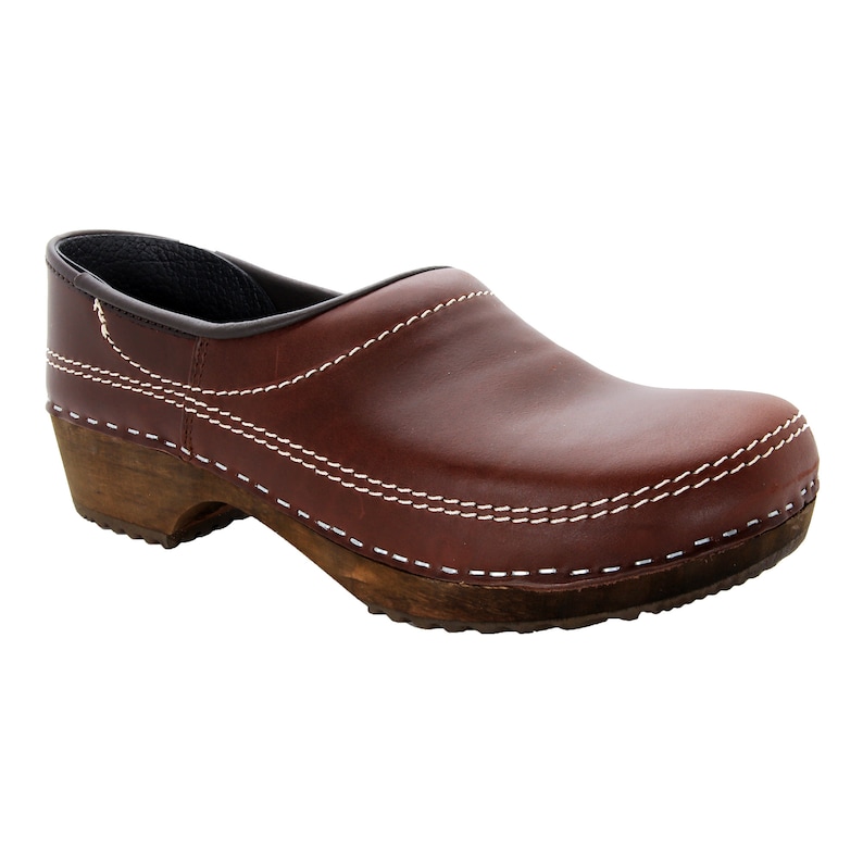 Men's Swedish Wooden Closed Back Clogs in Brown Oiled Leather - Etsy