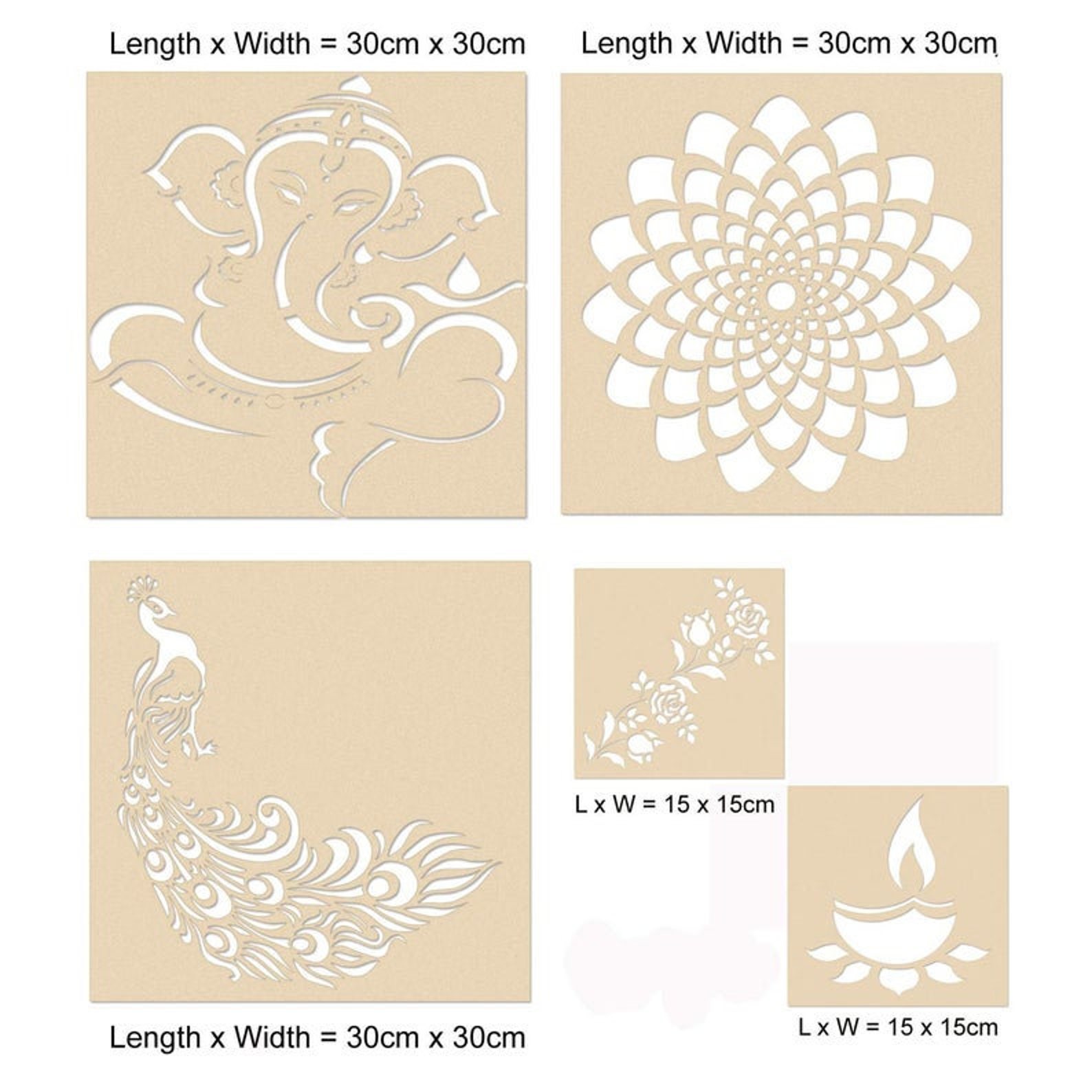 Rangoli Stencils for Floor Big Diwali Decoration with 6 Etsy