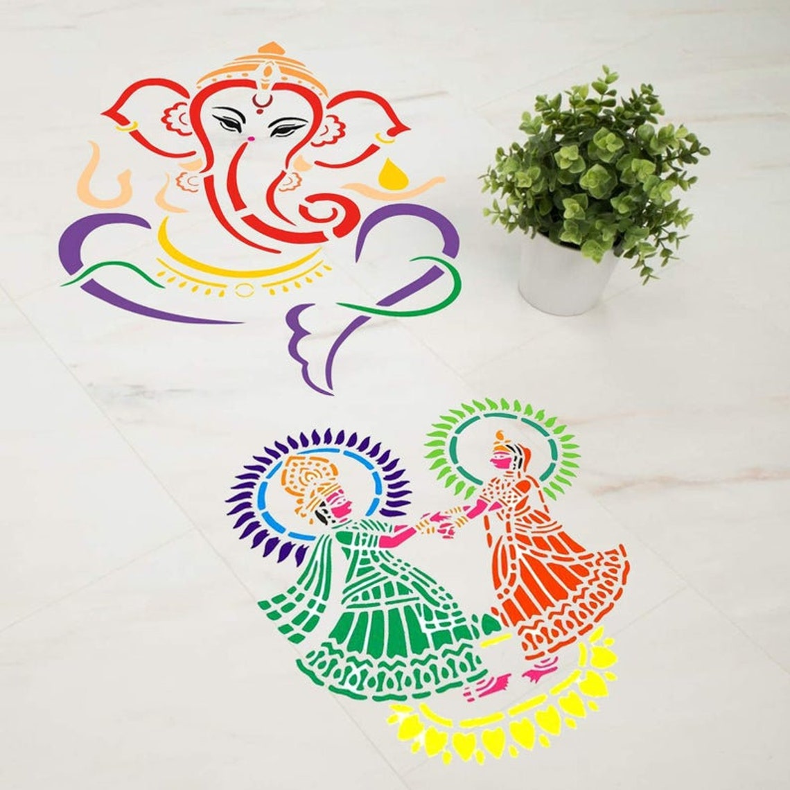Rangoli Stencils Designs DIY Rangoli Stencils for Floor Large Etsy