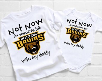 Boston Bruins Onesie Bodysuit Shirt Love Watching With Mommy