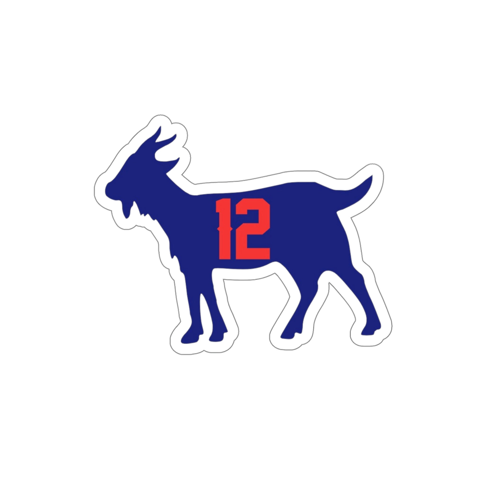 Tom Brady Goat Die-cut Sticker TB12 Navy and Red New England - Etsy