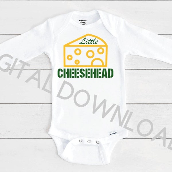 Little Cheesehead Baby cut file | Green Bay SVG | Packers DXF | Wisconsin Cheesehead | cricut / silhouette / cutting machiene