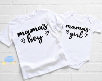 Mama's Boy baby Onesie, Mama's Girl baby bodysuit, Mommy and Me Matching Toddler T Shirt, Mommy & Me, Mama and Baby, Matching Outfits