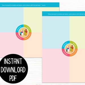 Children and Youth Program Printable Goal Sheets for Primary, Young Men, and Young Women - Instant Download 8.5 x 11 inches PDF
