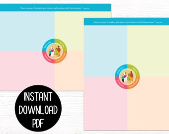 Children and Youth Program Printable Goal Sheets for Primary, Young Men, and Young Women - Instant Download 8.5 x 11 inches PDF