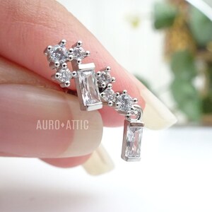 CZ Stainless Steel Teeny Tiny butterfly Piercing Cartilage Piercing,Helix Earring,Conch,Tragus Barbell or Labret Stud 16G 18G,20G