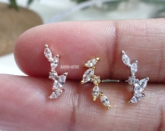 CZ Stainless Steel Teeny Tiny butterfly Piercing Cartilage Piercing,Helix Earring,Conch,Tragus Barbell or Labret Stud 16G 18G,20G