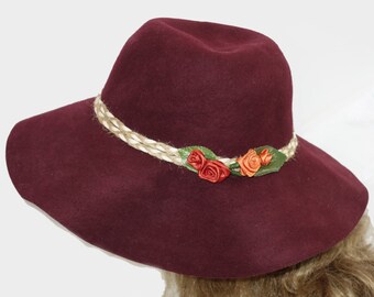 Wine colored floppy hat Clearance