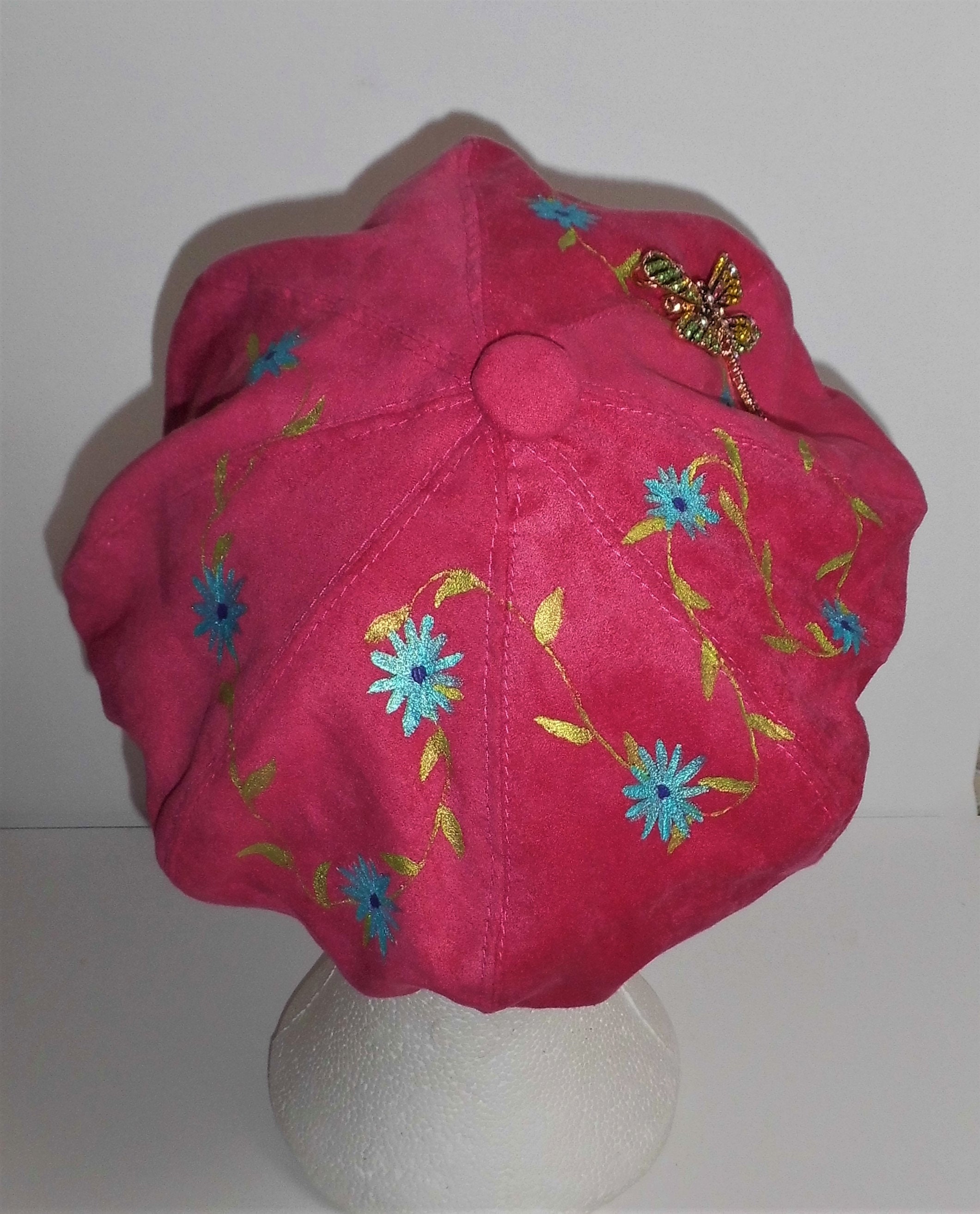 Pink Baker boy Cap / Festival Hat. Lightweight Suedefeel. Etsy