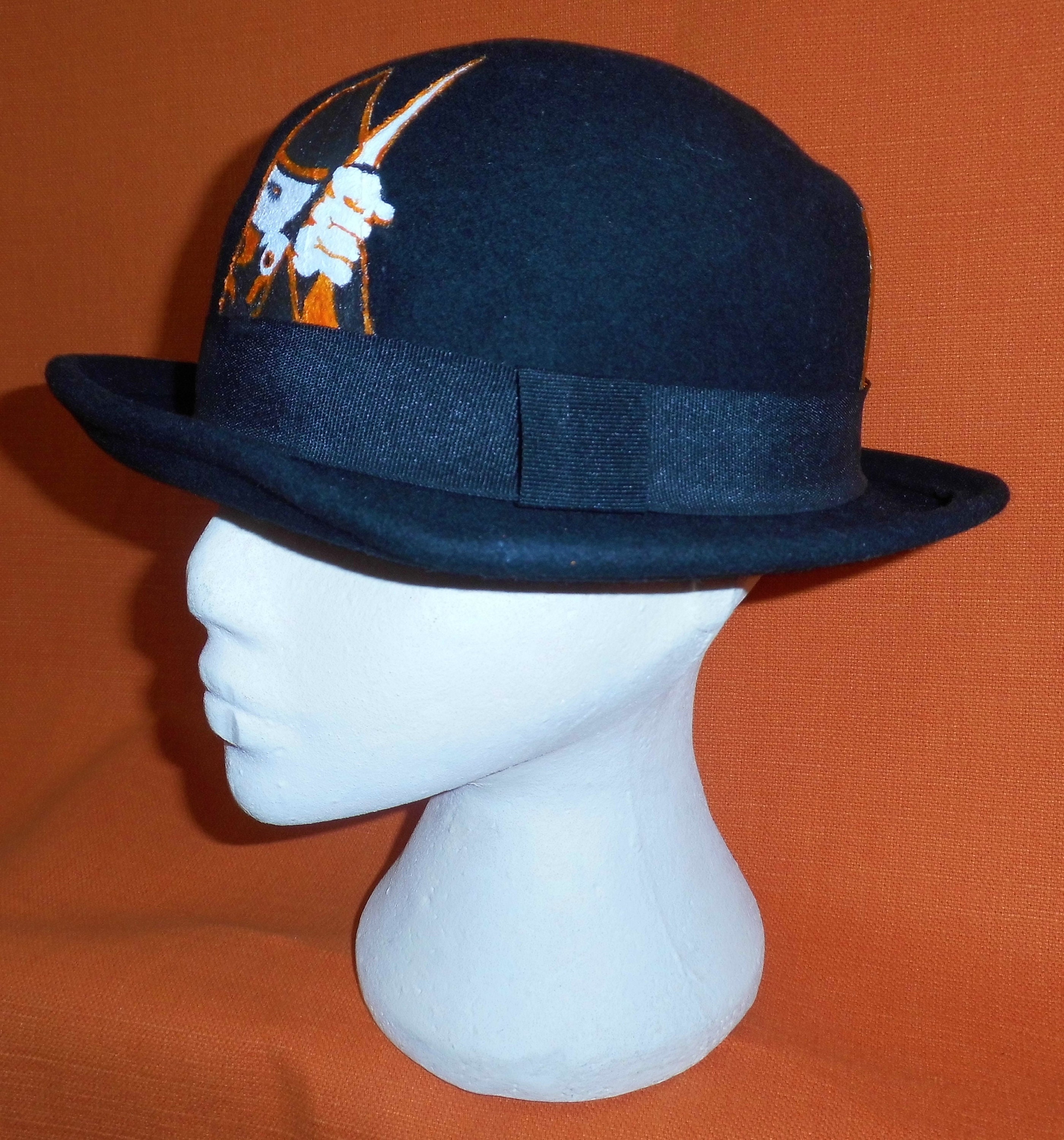 Clockwork Orange theme Bowler type Hat. Hand painted. Korova Etsy