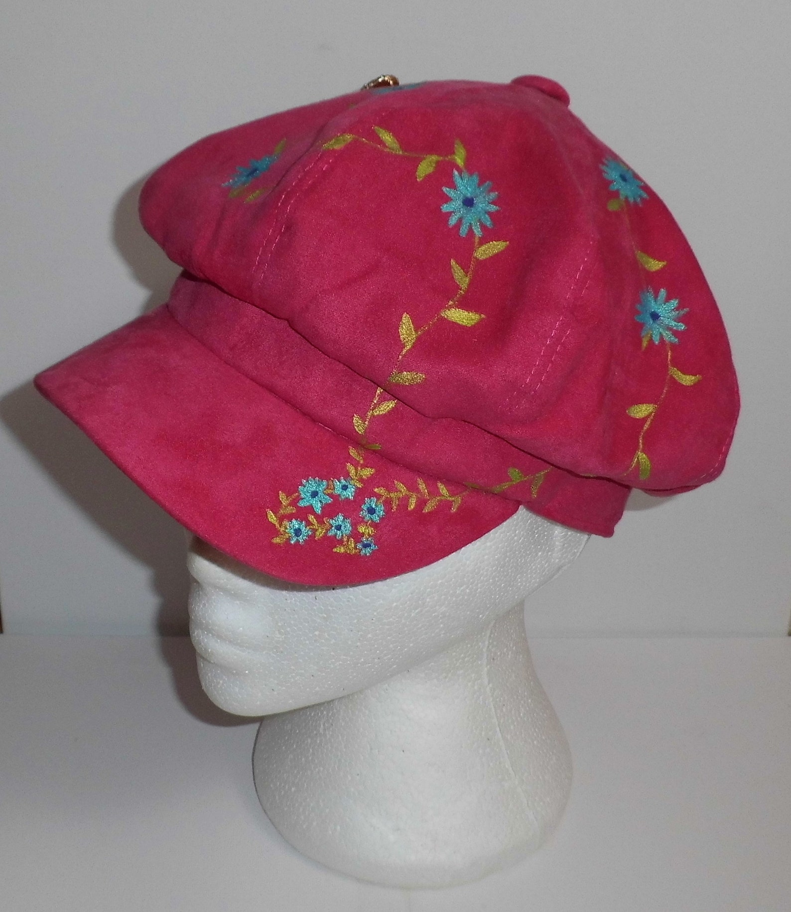 Pink Baker boy Cap / Festival Hat. Lightweight Suedefeel. Etsy