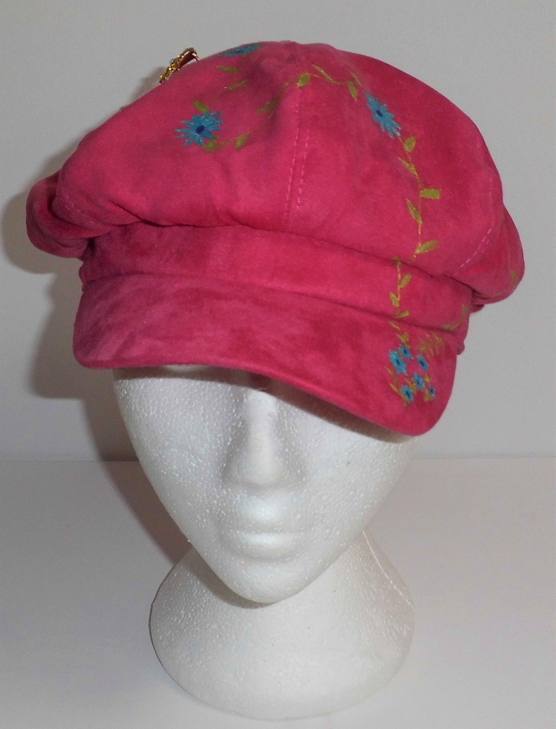 Pink Baker boy Cap / Festival Hat. Lightweight Suedefeel. Etsy