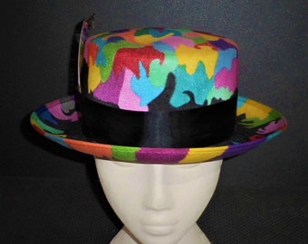 Spectacular Festival Hat. Unique Hand painted Design. Races, Party or Simply To Hang On the Wall