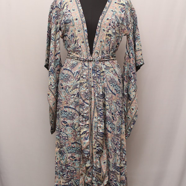 Women's Silk Kimono Robe, Dressing gown, kimono jacket, silk kimono, Bridesmaid robes, Boho kimono, Bridal Robe, Kimono dress