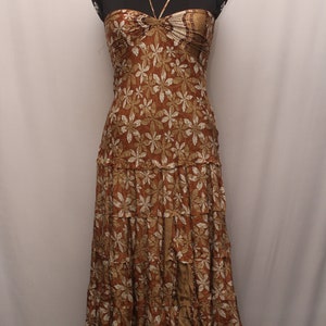 Vestido playero sin espalda para mujer, vestido largo bohemio, vestido veraniego de seda sari vintage (colores surtidos)