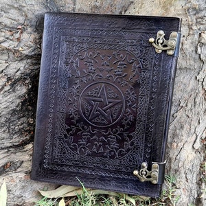 Extra Großes Pentagramm Lederbuch, Buch der Schatten, Grimoire Bild 2