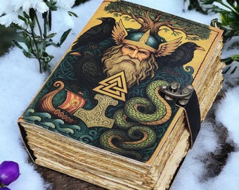 Odin Leather Journal, Viking Norse Notebook, Book Of Shadows