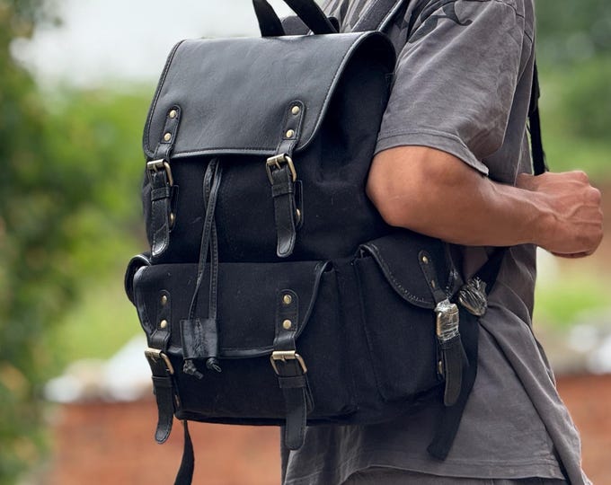 Leather Backpack, Personalize Leather backpack, Rucksack Travel Backpack, Laptop Bag For Man Unisex Bag, Christmas gift, School College Bag