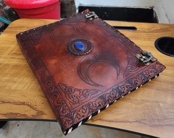 Personalize Leather Ring Binder, Leather Portfolio for Men, Leather 3 ring binder, Leather Folder Organizer Leather Grimoire Binder,  gift