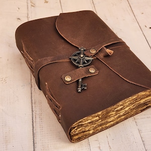 Personalize Genuine Leather Journal Custom Engrave Gift For Women and Men Handmade Antique Paper Recipe Book Grimoire Book of shadows spell
