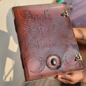 Book Of Shadows, Leather Grimoire, Leather Journal, Magic Book, Celtic journal The Morrigan, Leather book Travel notebook, Christmas Gift