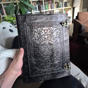 Extra Großes Pentagramm Lederbuch, Buch der Schatten, Grimoire Bild 1