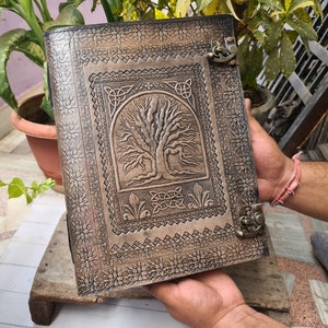 Large Leather notebook for gift Tree of life journal large and thick photo Albam Gift for friend Christmas gift for husband Travel notebook
