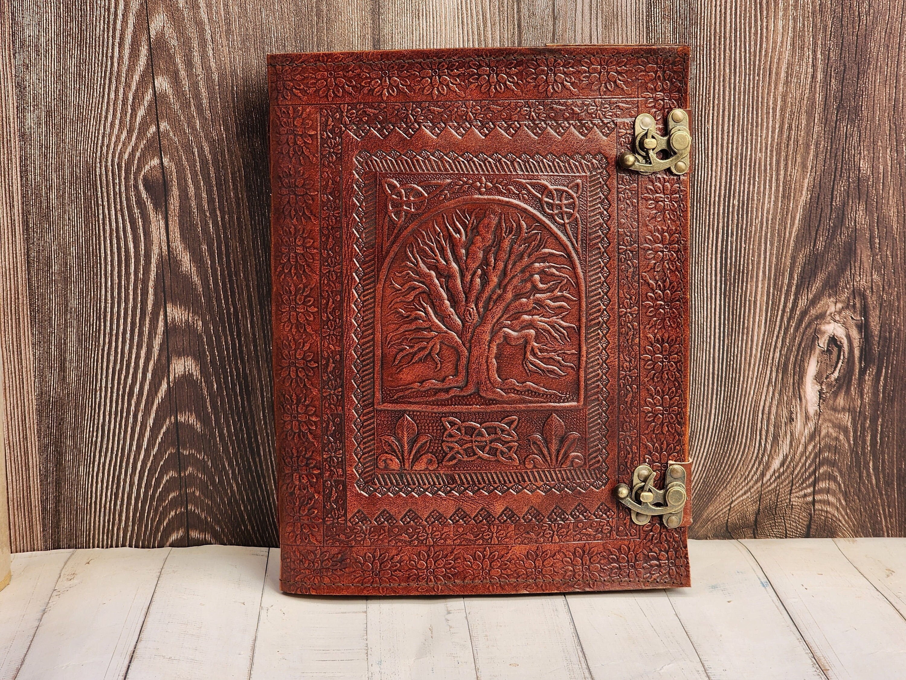 Large Tree of Life Leather Journal Leather Notebook Journal Recipe