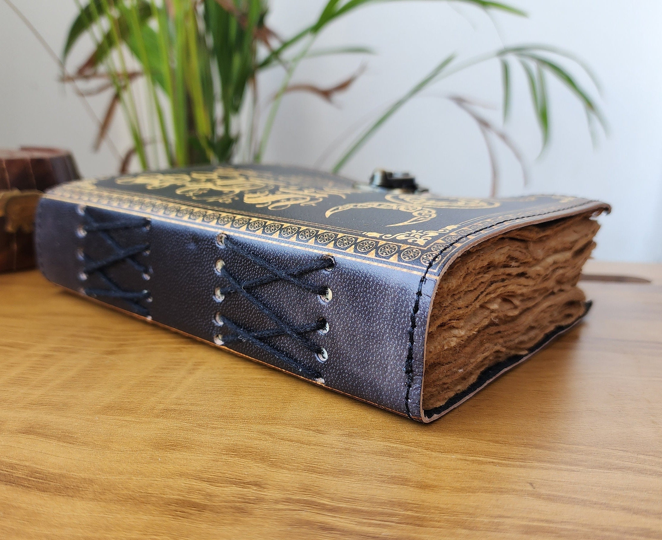 Book Of Shadows leather Notebook Grimoire Leather Journal Magical Spell  notebook, Christmas gift for him recipe notebook anniversary gift