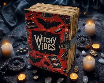 Grimorio de bruja de cuero: Libro de hechizos góticos de las sombras