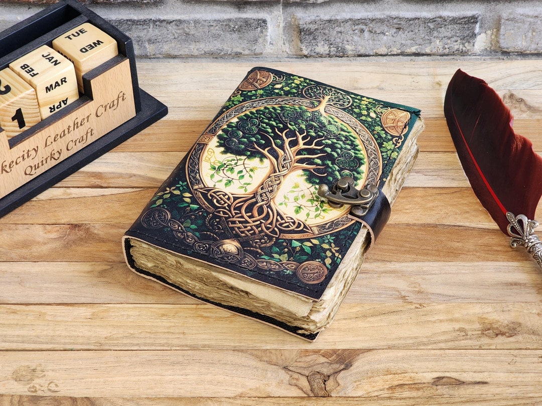 Grimoire Leather Journal for Man and Women, Handmade Tree of Life ...
