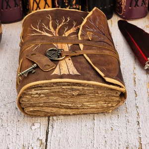 Tree of Life Leather Journal - Antique Handmade Deckle Edge Vintage ...
